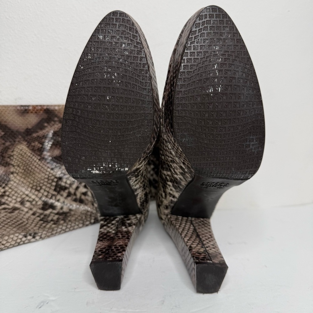 Stuart Weitzman Python Snake Embossed Leather Hee… - image 11